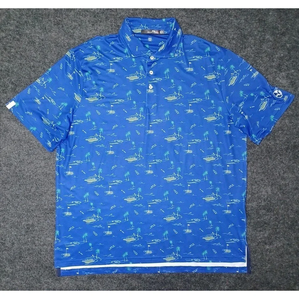 RLX Ralph Lauren Mens XL/TG Short Sleeve Shank Attack Polo